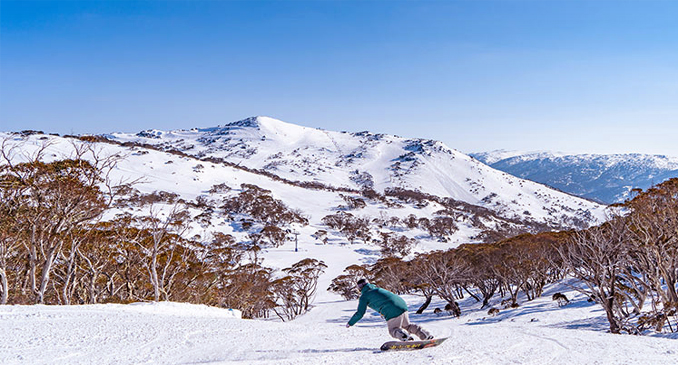 Skiing At Snowy Mountains